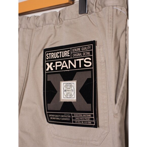 Deadstock Vintage Y2k Structure Mens Medium Wide Leg Cargo Pants Beige - Picture 8 of 8